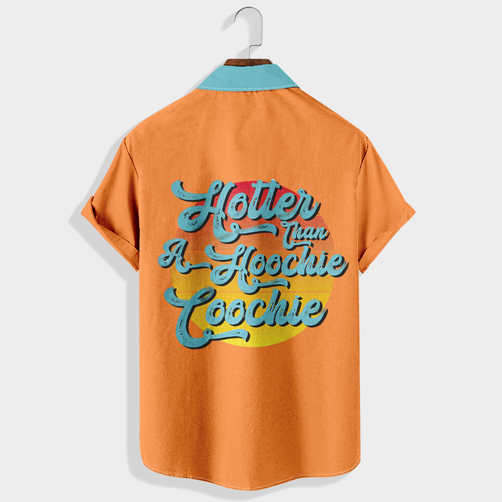 Hotter than a hoochie coochie Printed Short Sleeve Shirt & Shorts Set