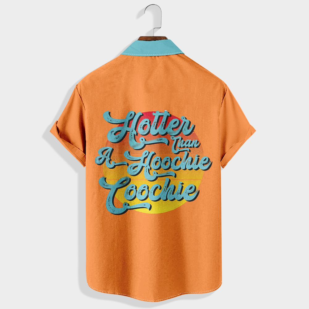 Hotter than a hoochie coochie Printed Short Sleeve Shirt & Shorts Set