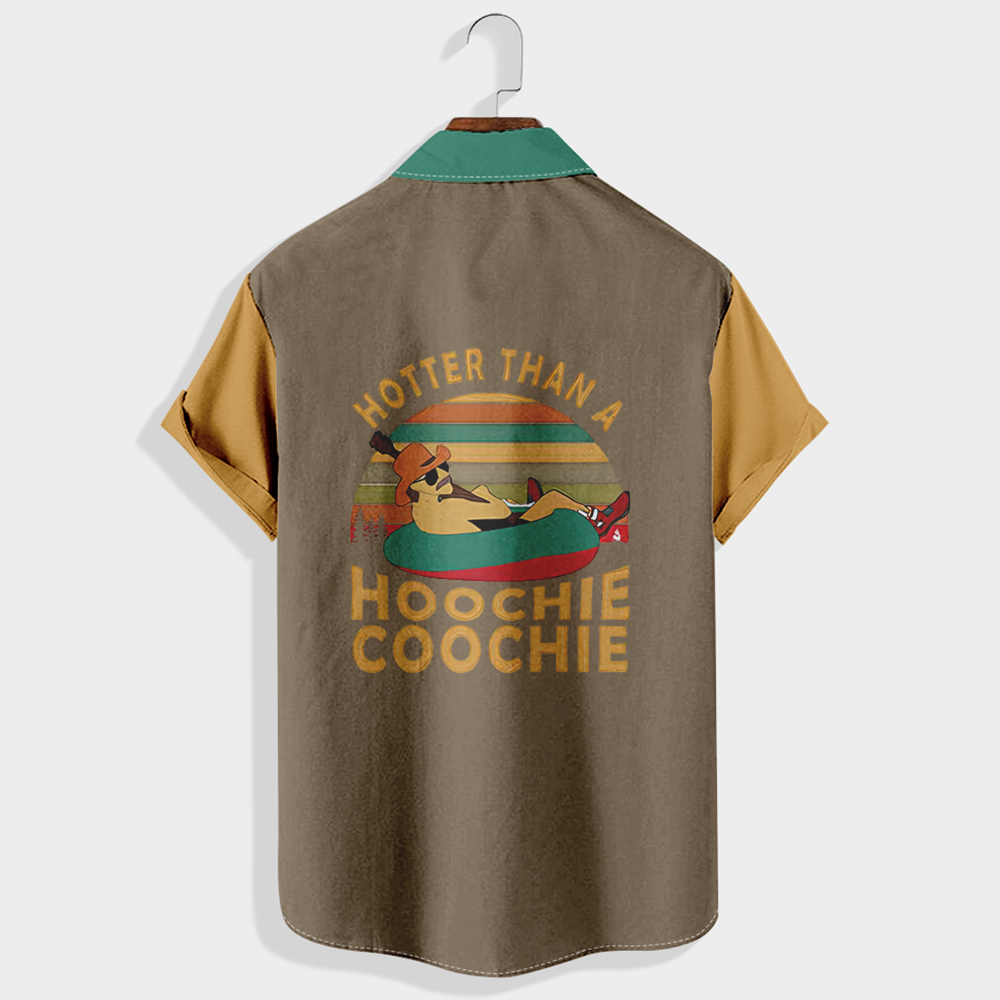 Hotter than a hoochie coochie Printed Short Sleeve Shirt & Shorts Set