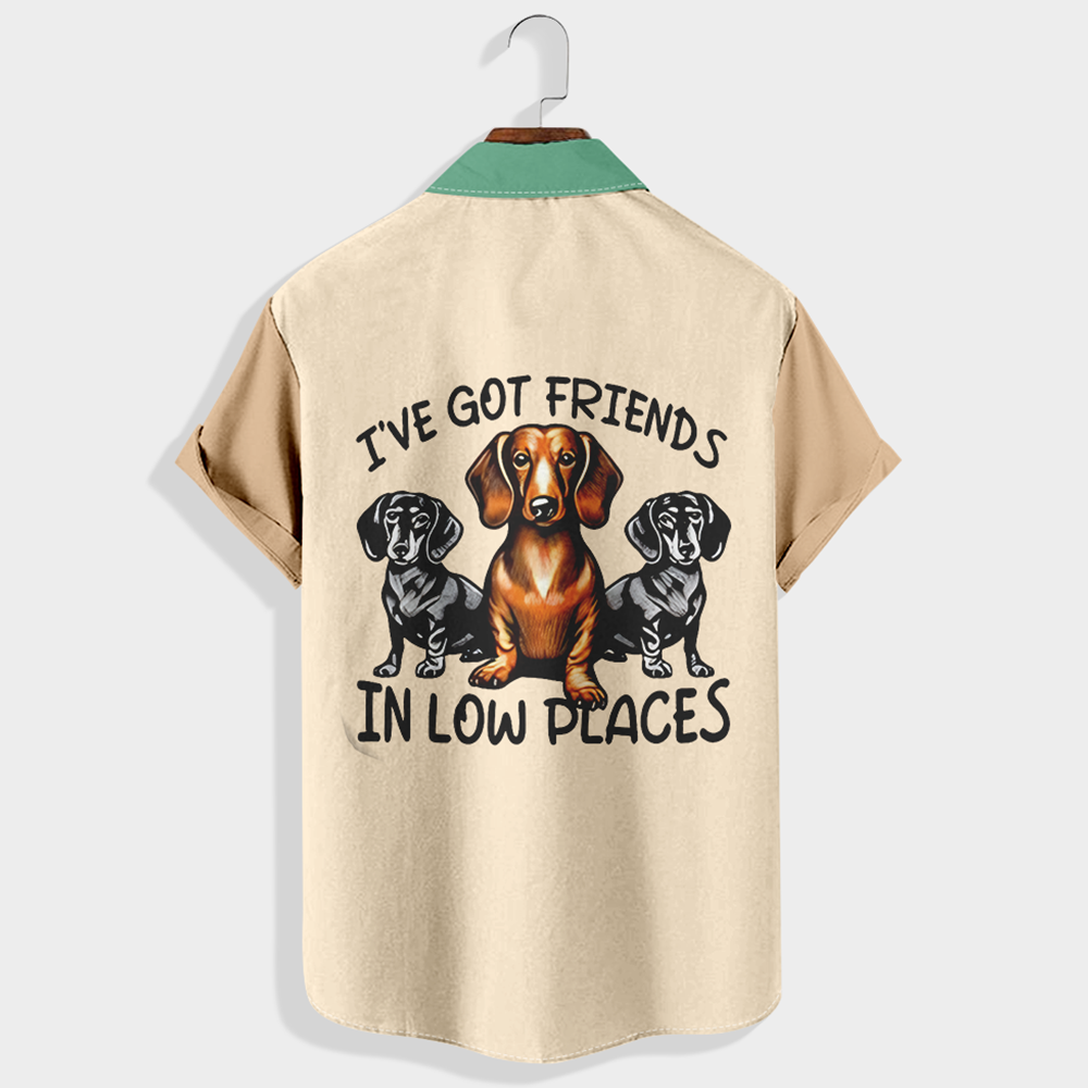 I¡¯ve got friends in low places Printed Short Sleeve Shirt & Shorts Set