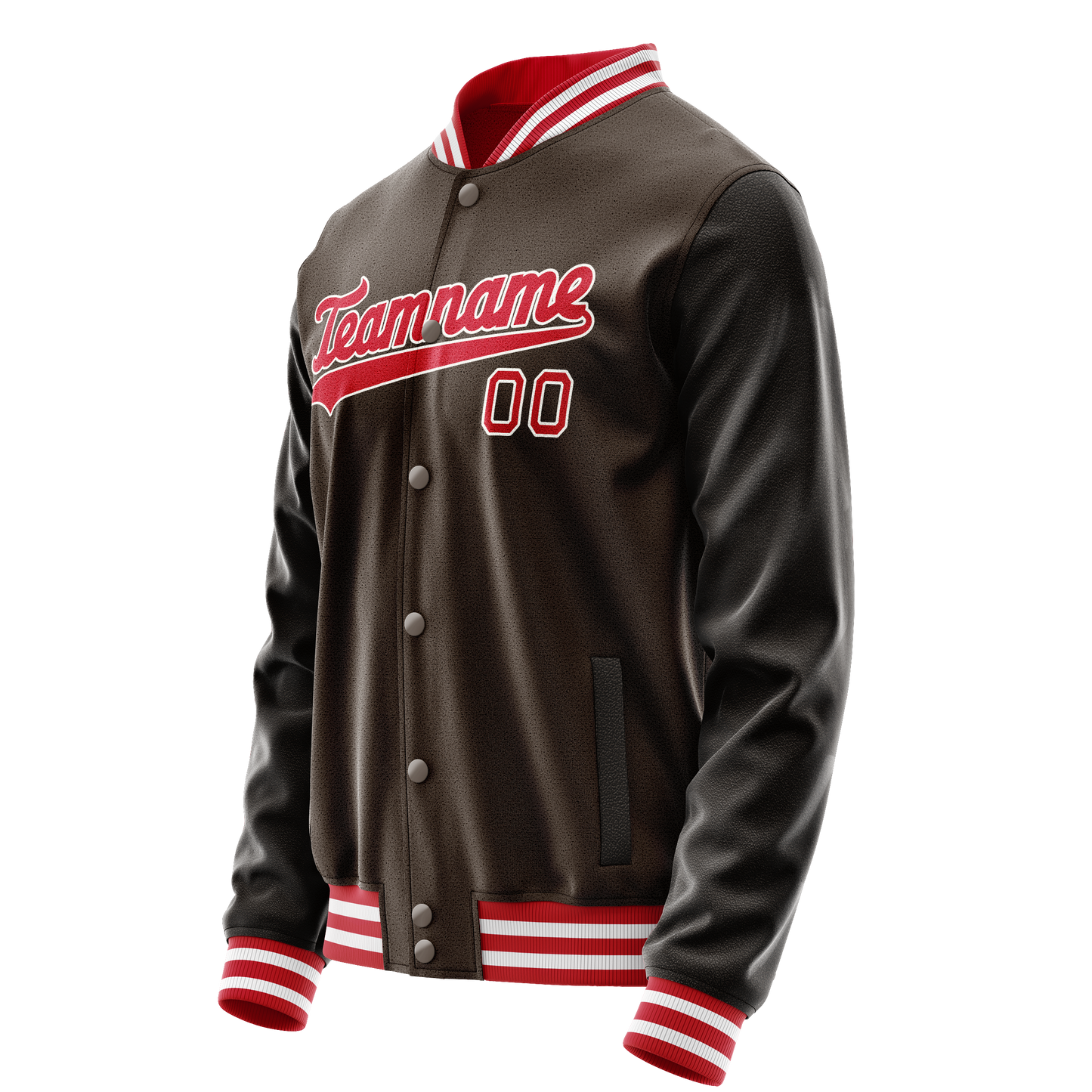 Custom Brown Orange Solid Color Varsity Letterman Jacket