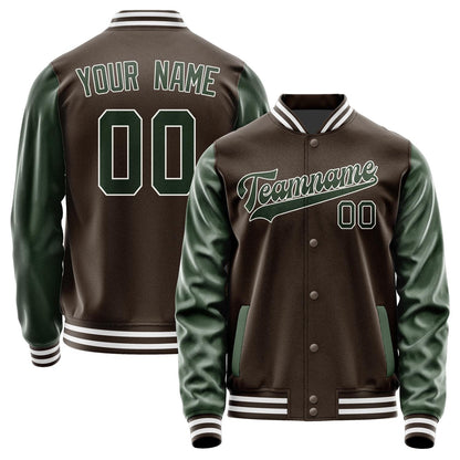 Custom Brown Dark Green Jacket JA0101060118B31806