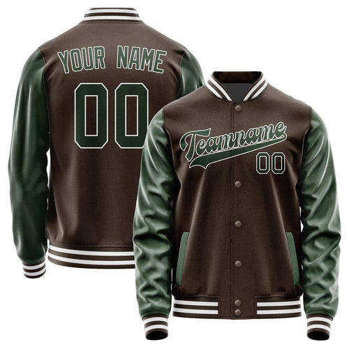Custom Brown Dark Green Jacket JA0101060118B31806