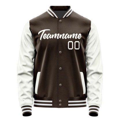 Custom Brown White Jacket JA0101180118B21818