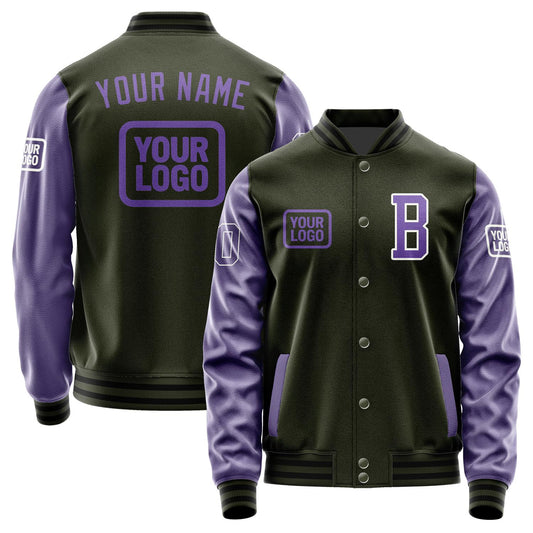 Custom Olive Light Purple Jacket JA020223021718232318