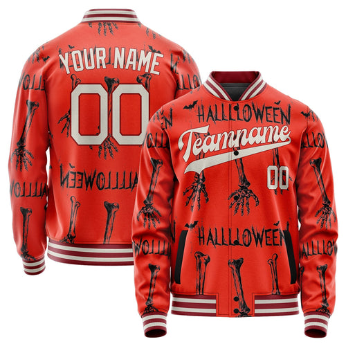 Custom Orange Skull Jacket