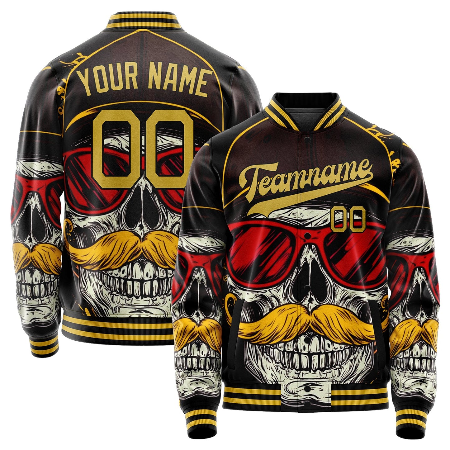 Custom Old Gold Skull Jacket