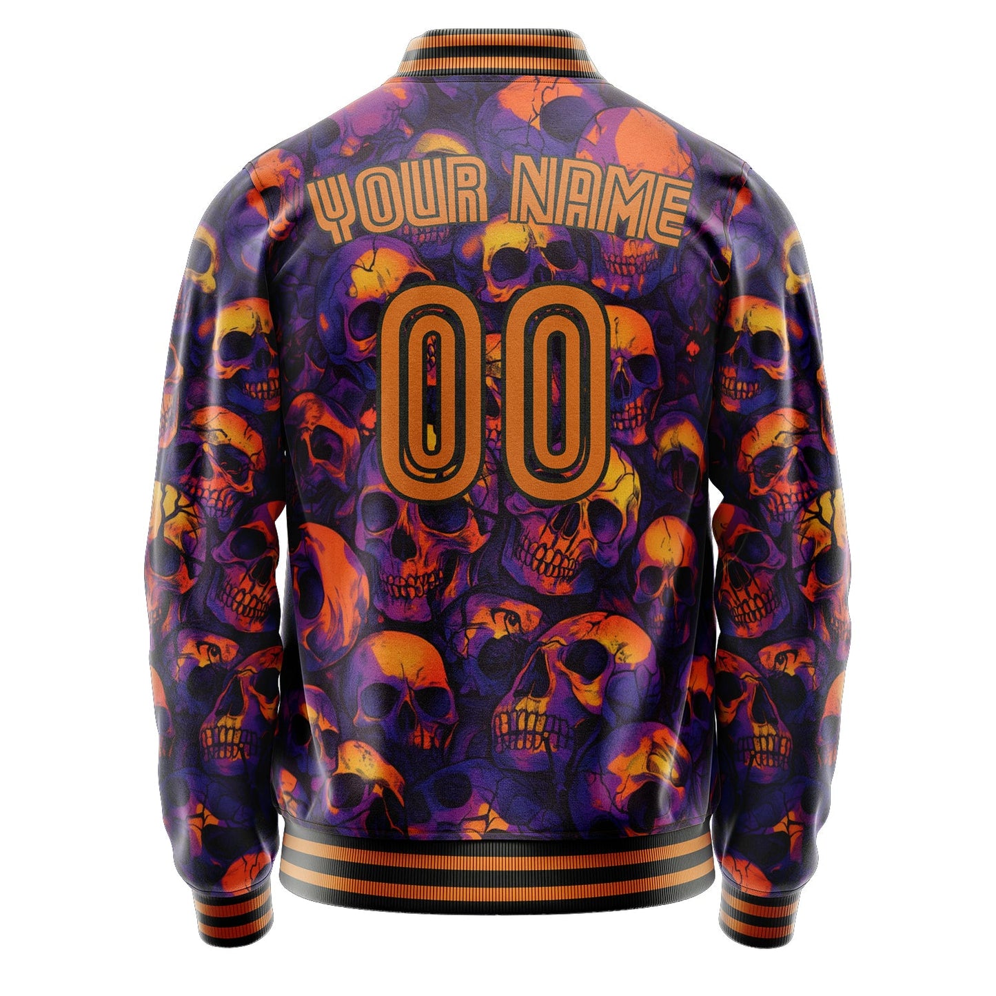 Custom Orange Skull Jacket