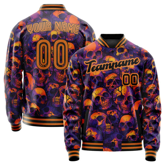 Custom Orange Skull Jacket