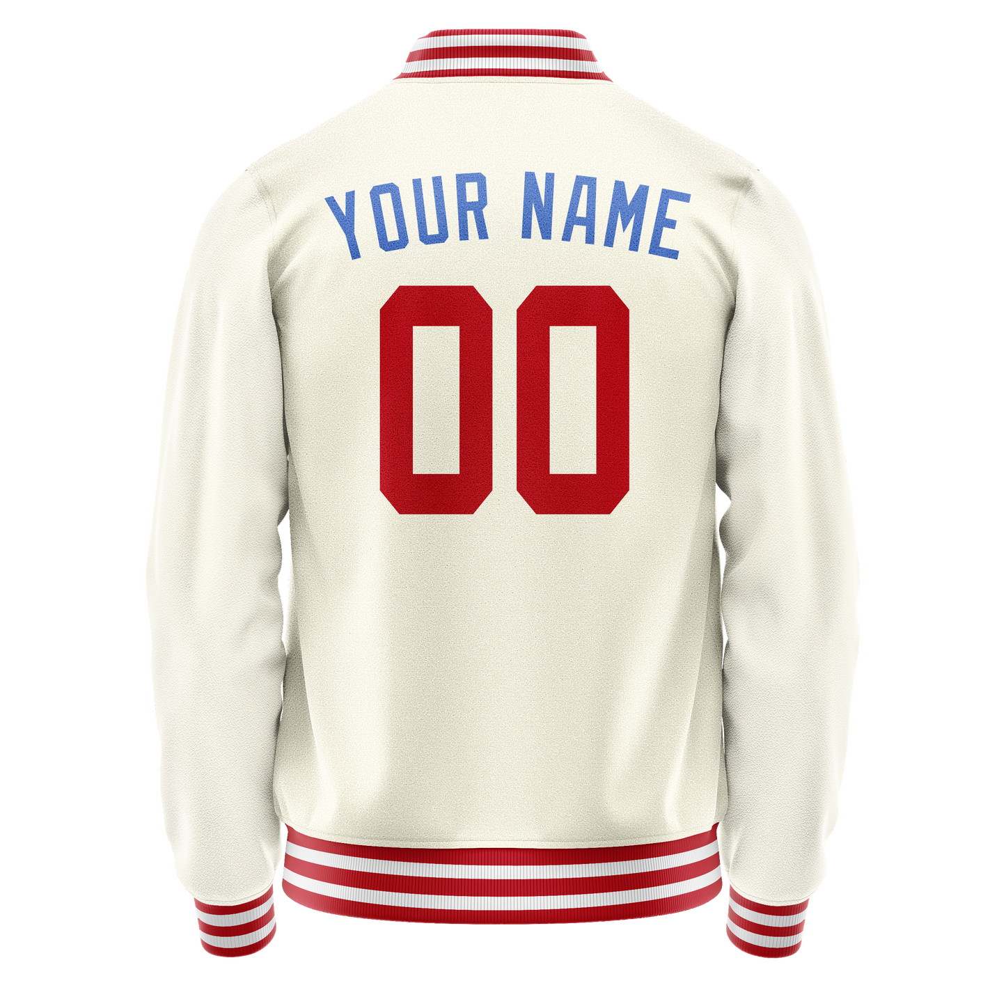 Custom Cream Royal Solid Color Varsity Letterman Jacket