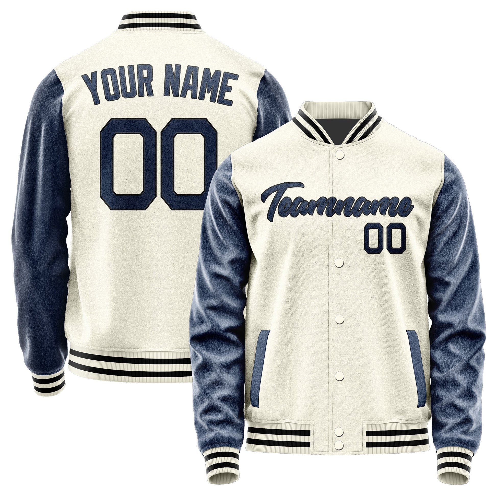 Custom Cream Blue Jacket JA0303100317B21710