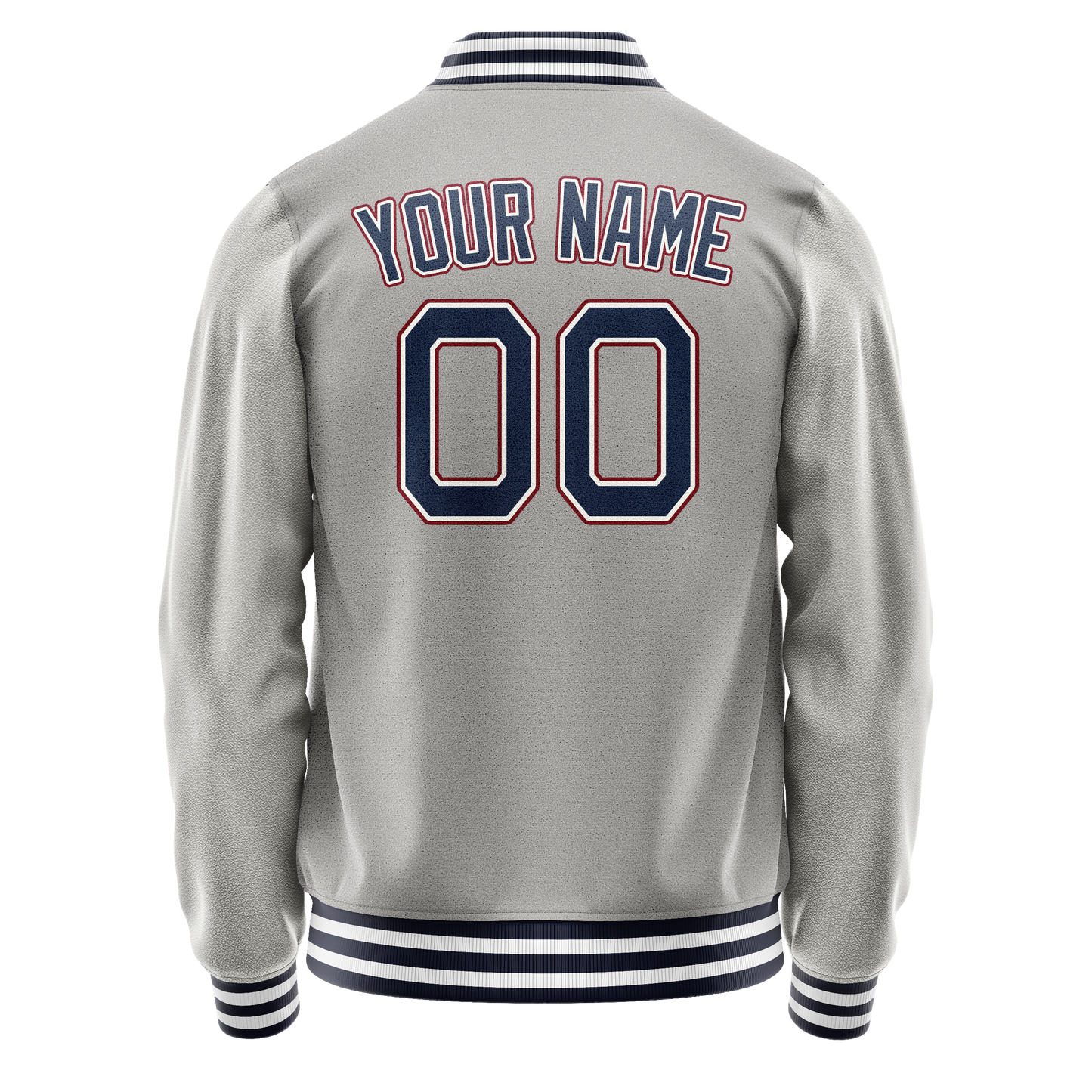 Custom Gray Royal Solid Color Varsity Letterman Jacket