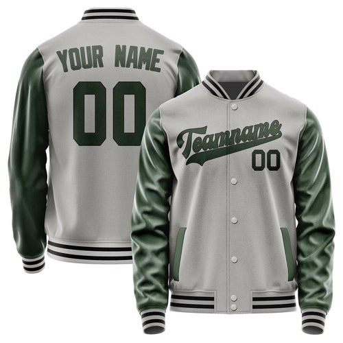 Custom Gray Dark Green Jacket JA0404060417B31706