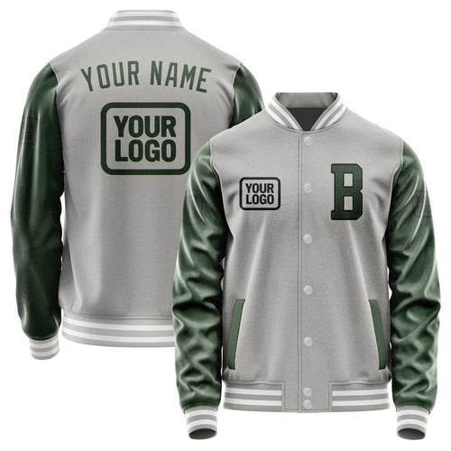 Custom Gray Dark Green Jacket JA040406041817060617