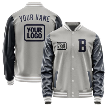 Custom Gray Navy Jacket JA040411041817111117