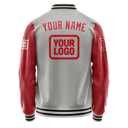 Custom Gray Red Jacket JA040414041718141418