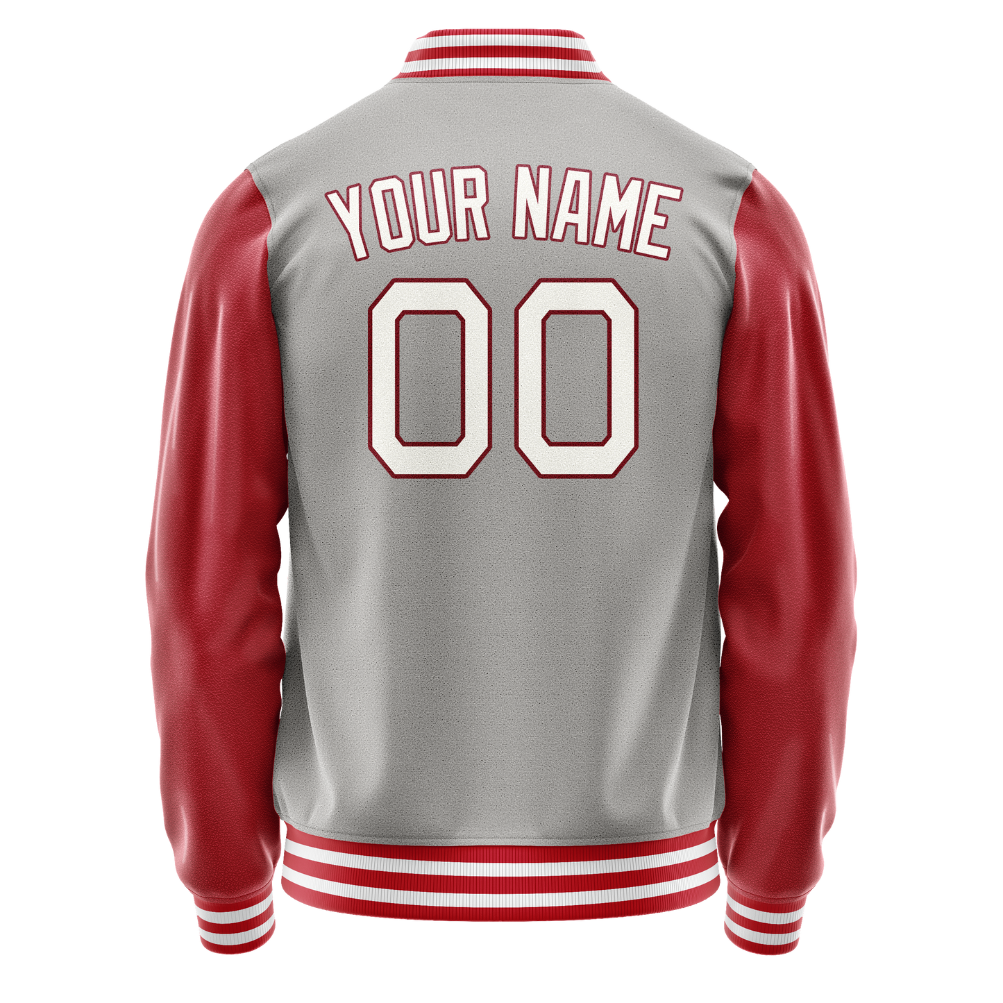 Custom Gray Texas-Orange Solid Color Varsity Letterman Jacket