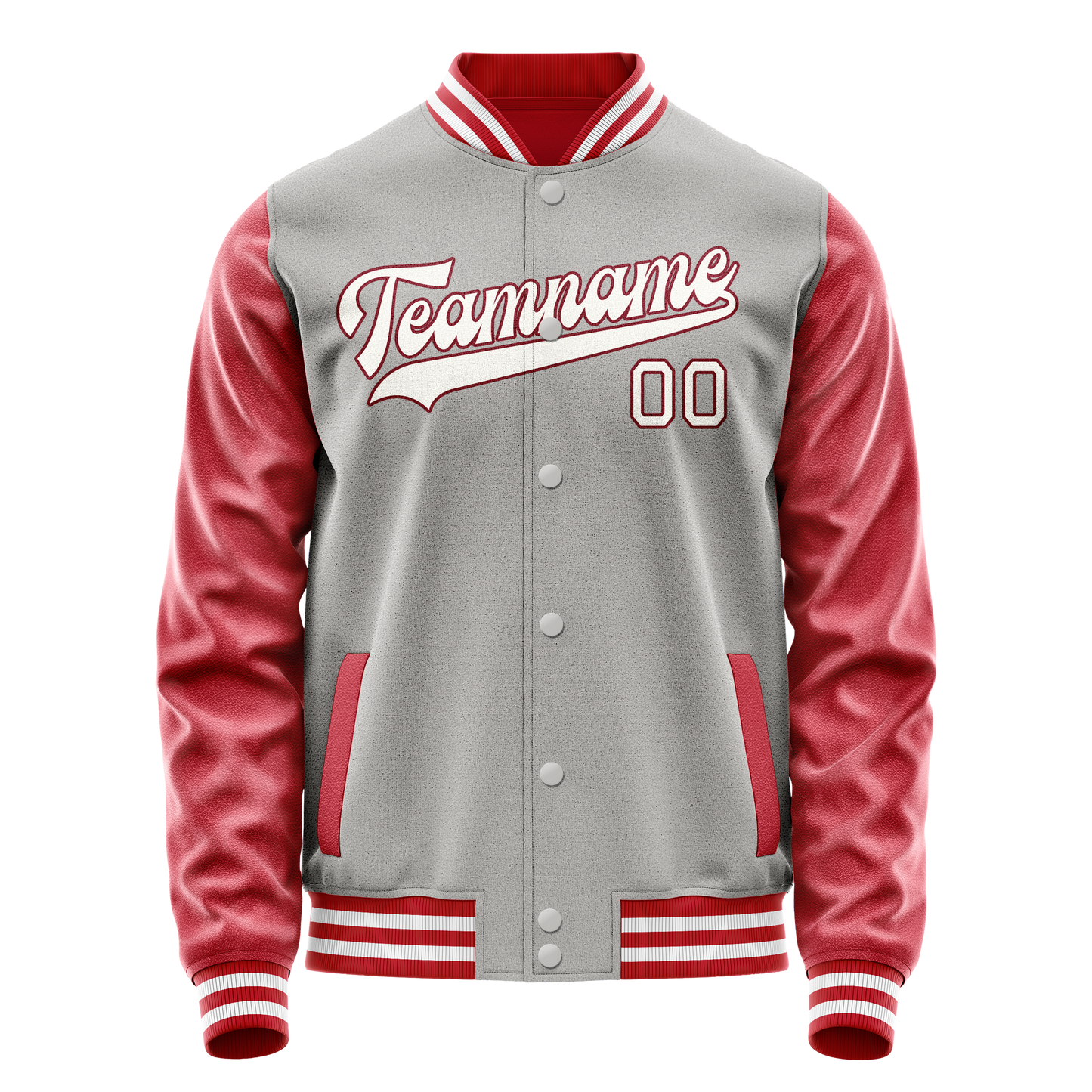 Custom Gray Texas-Orange Solid Color Varsity Letterman Jacket