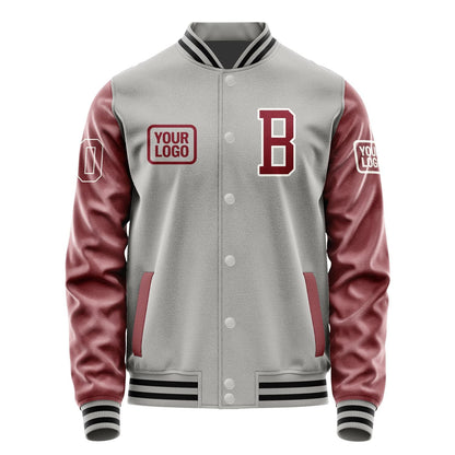 Custom Gray Crimson Red Jacket JA040415041718151518