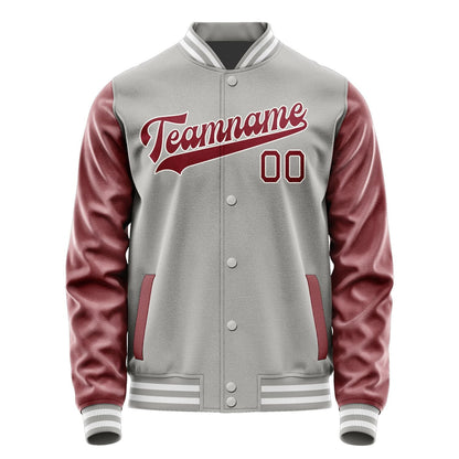 Custom Gray Crimson Red Jacket JA0404150418B31815