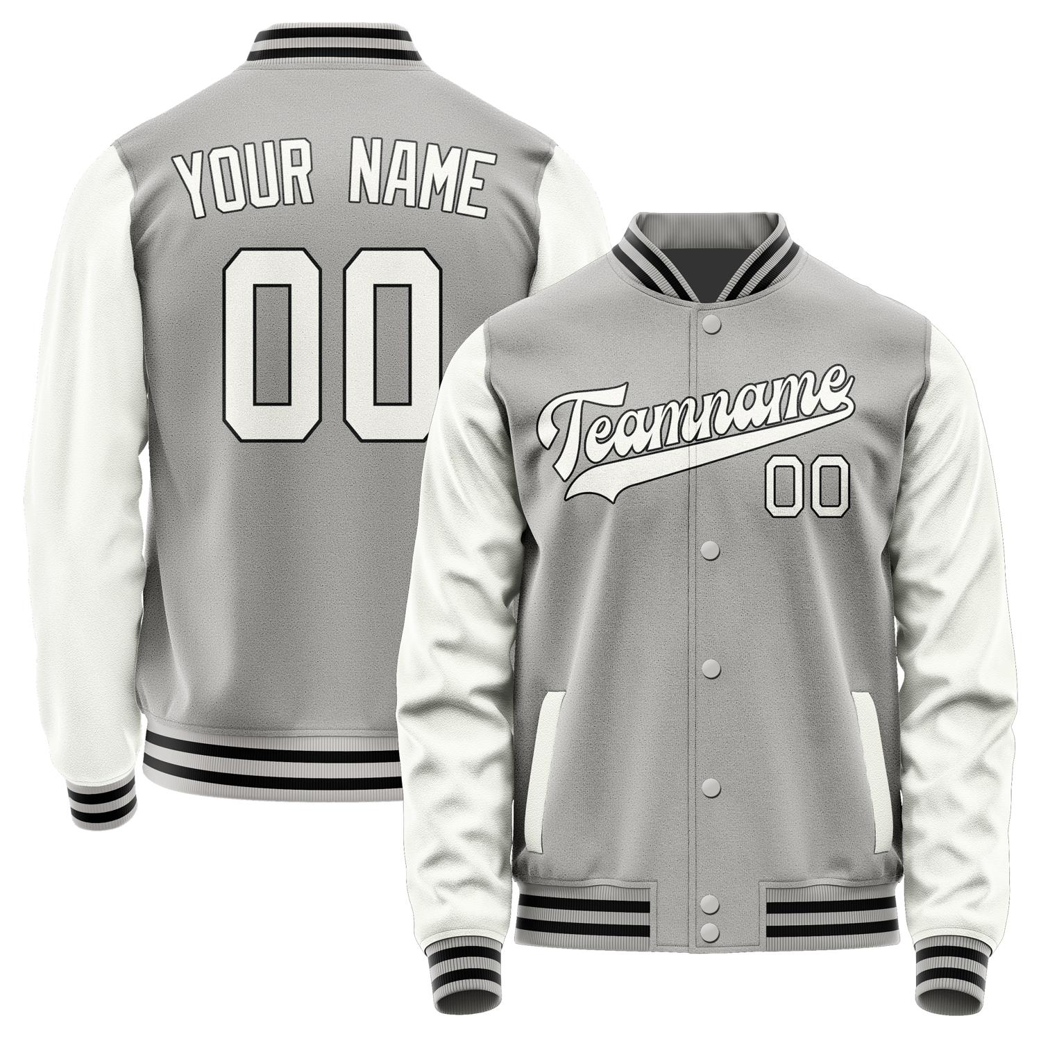 Custom Gray White Jacket JA0404180417B31718