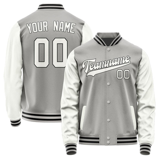 Custom Gray White Jacket JA0404180417B31718