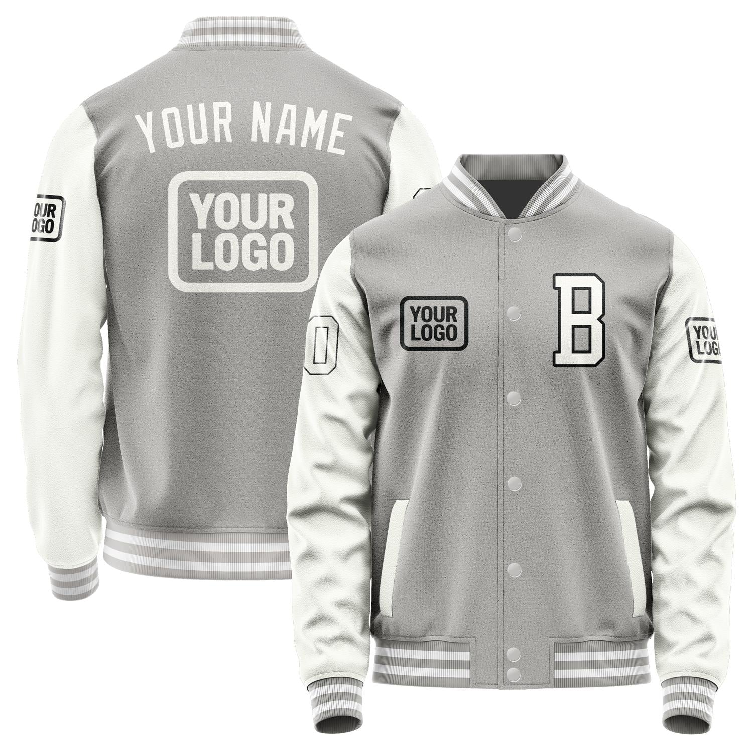 Custom Gray White Jacket JA040418041817181817