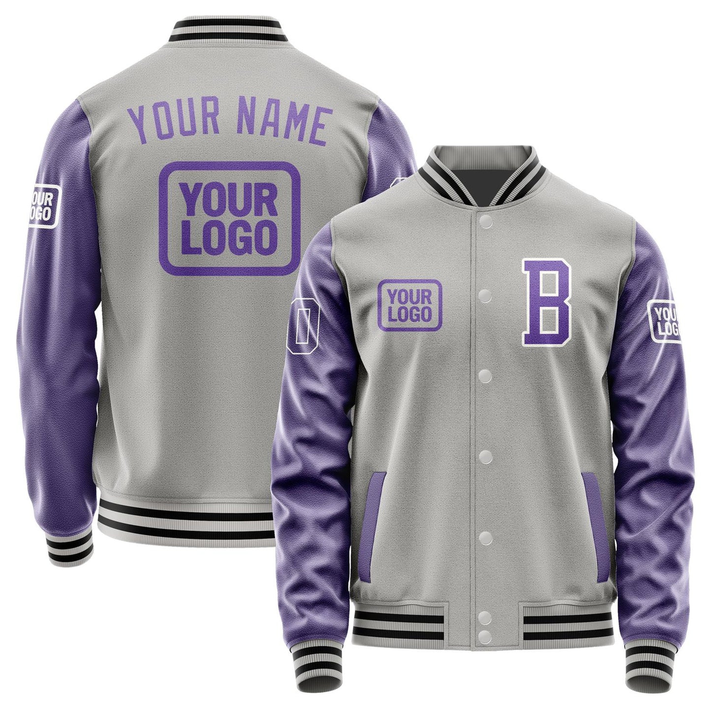 Custom Gray Light Purple Jacket JA040423041718232318