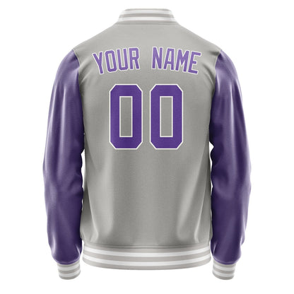 Custom Gray Light Purple Jacket JA0404230418B31823