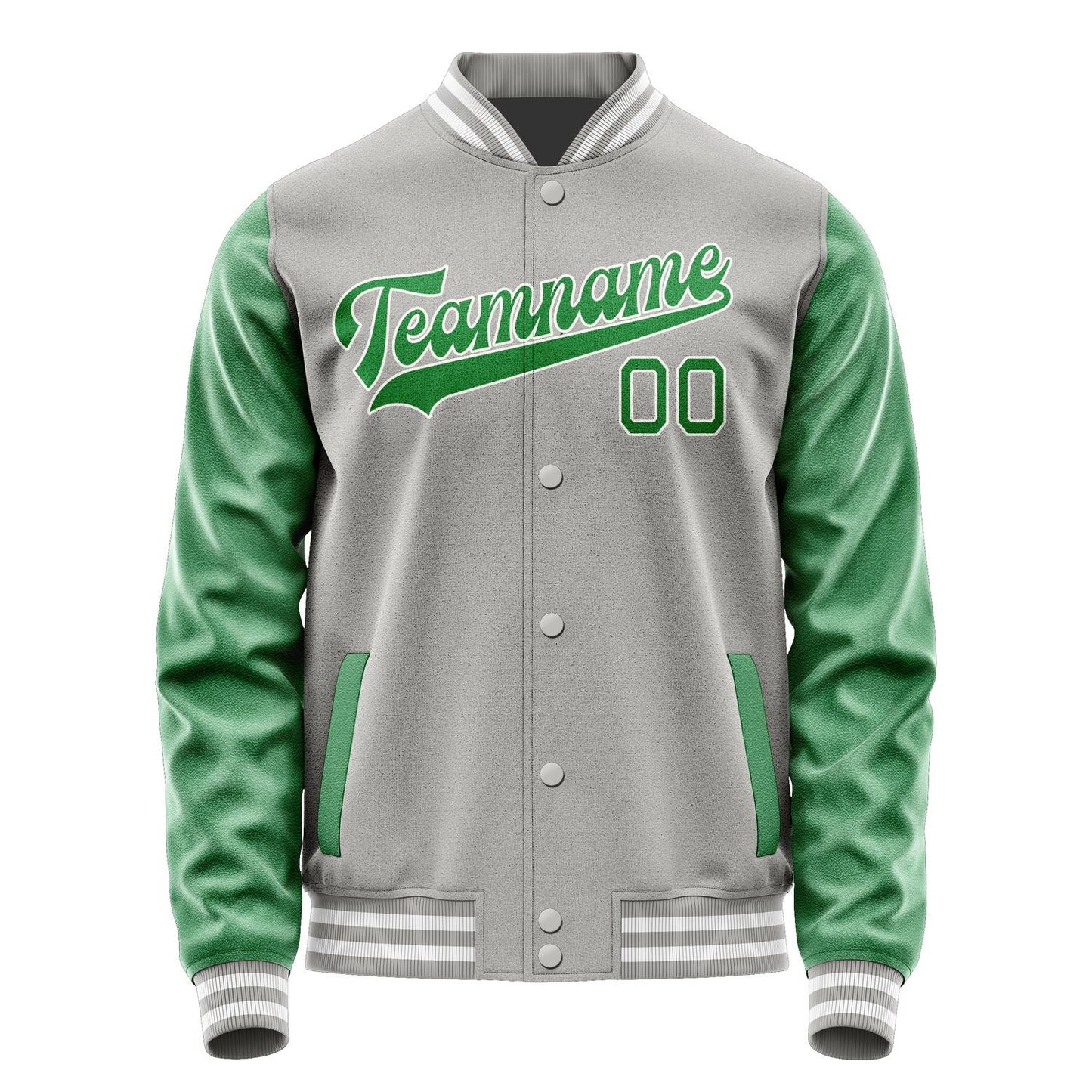 Custom Gray Emerald Green Jacket JA0404240418B31824