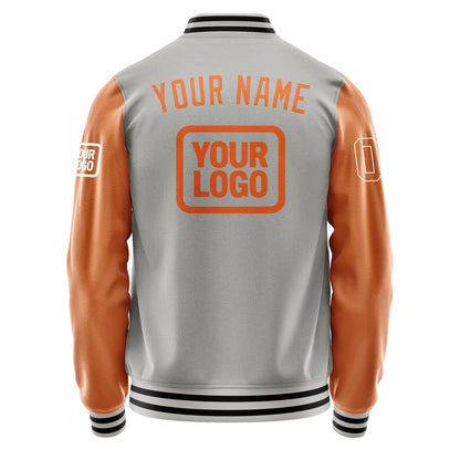 Custom Gray Orange Jacket JA040428041718282818