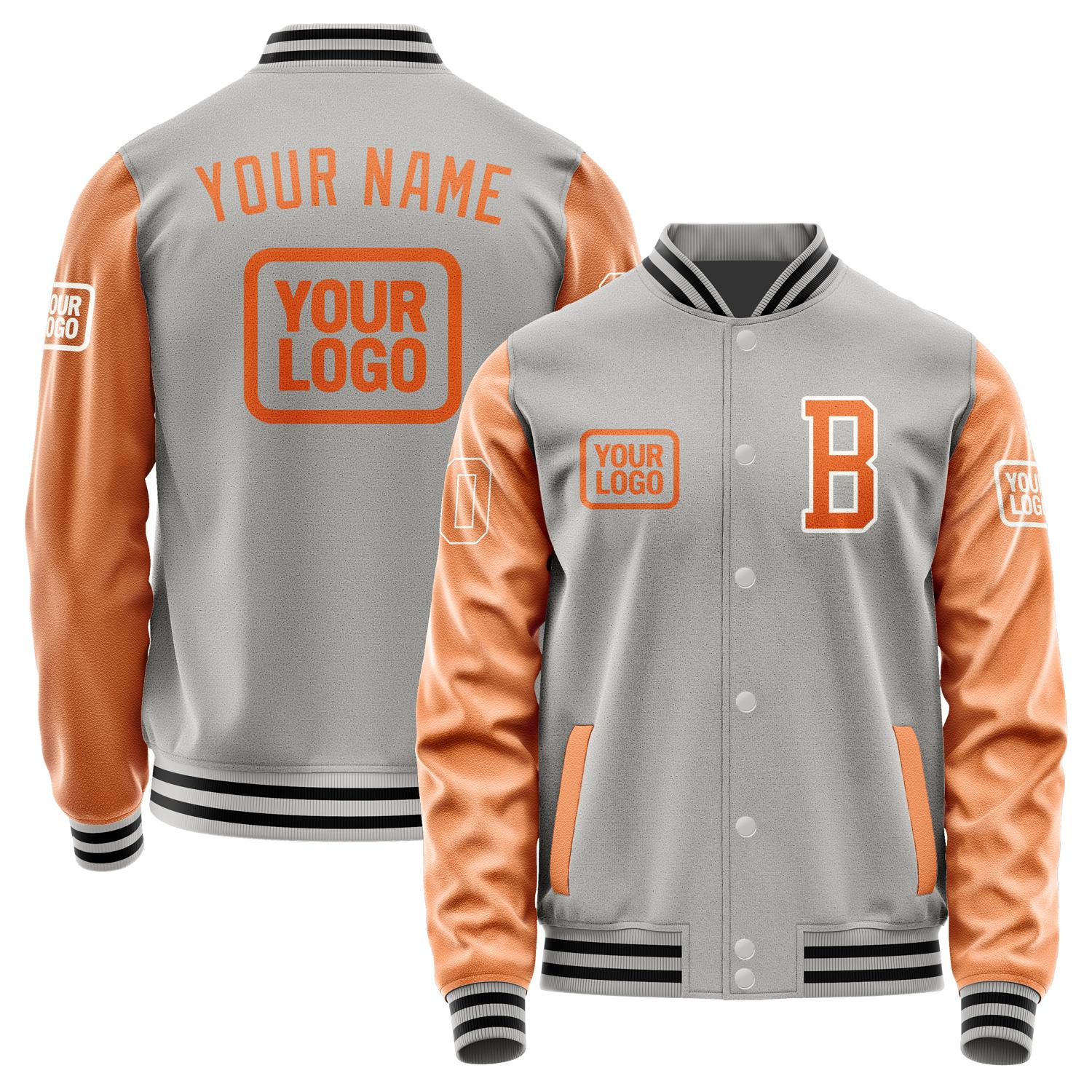 Custom Gray Orange Jacket JA040428041718282818