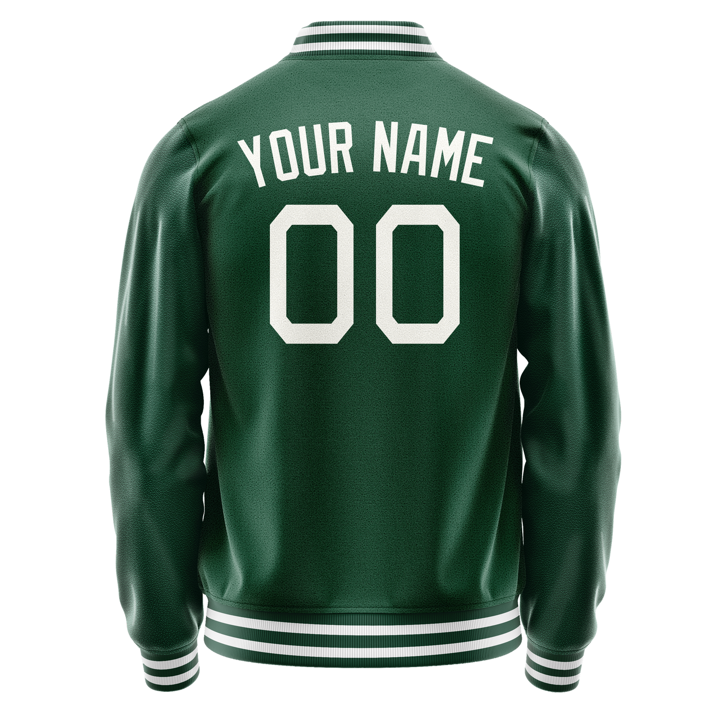 Custom Kelly-Green Gray Solid Color Varsity Letterman Jacket