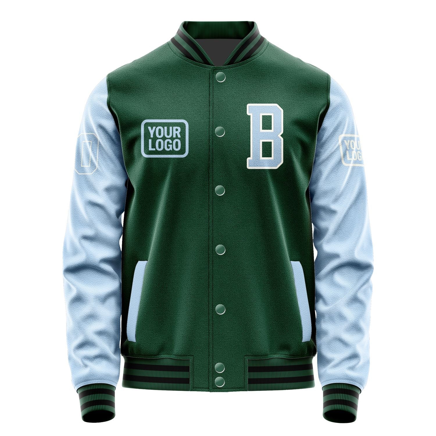 Custom Green Light Blue Jacket JA050508051718080818