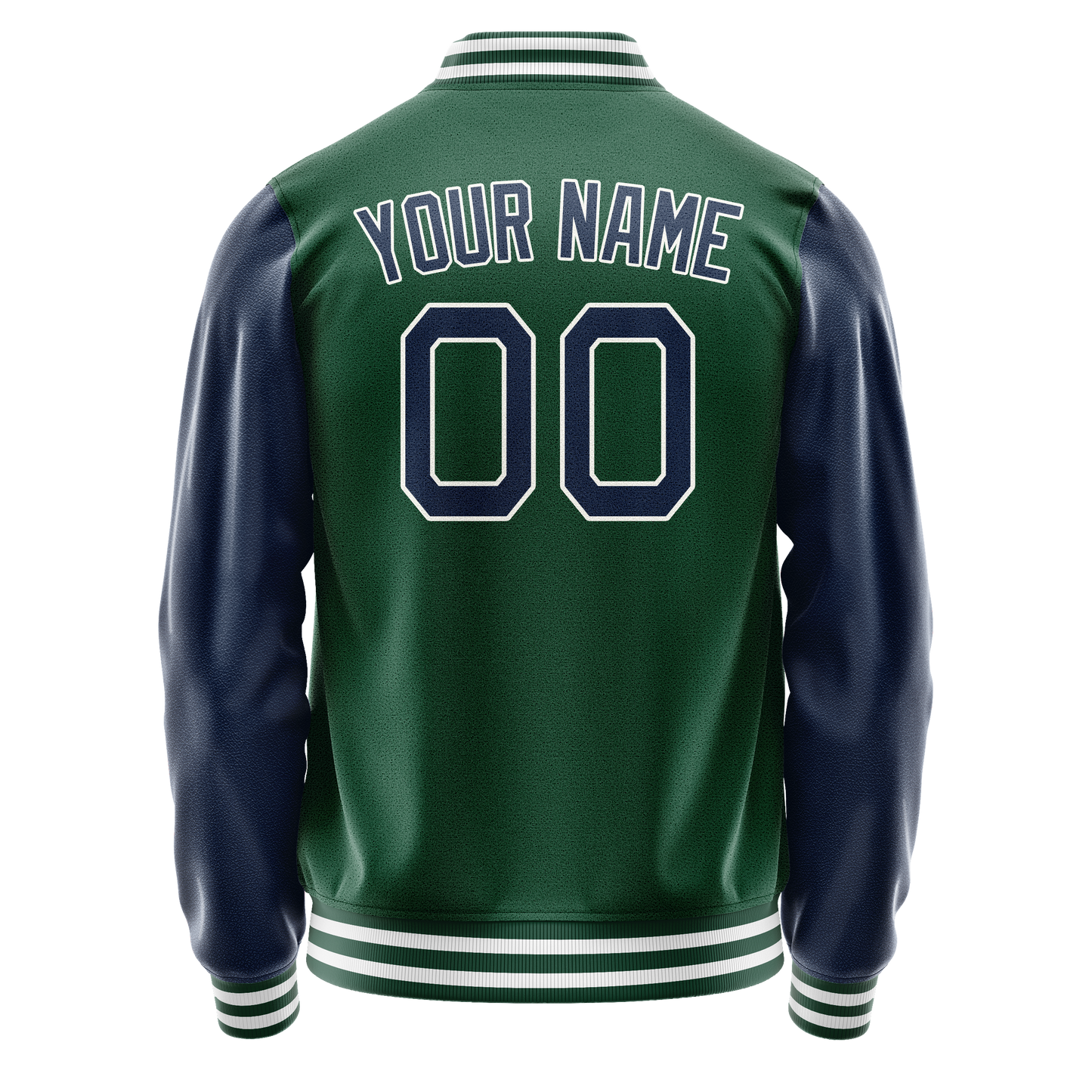 Custom Kelly-Green Royal Solid Color Varsity Letterman Jacket