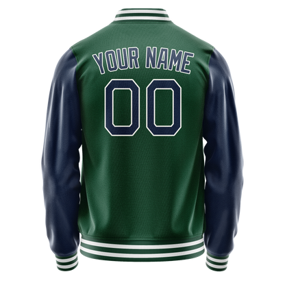 Custom Kelly-Green Royal Solid Color Varsity Letterman Jacket