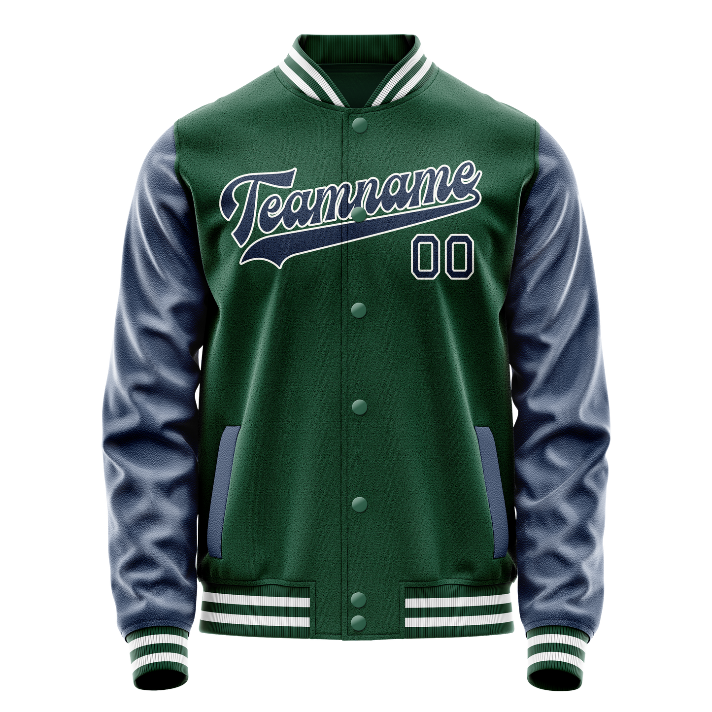 Custom Kelly-Green Royal Solid Color Varsity Letterman Jacket