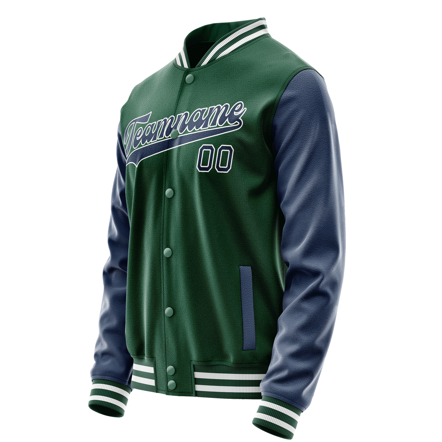 Custom Kelly-Green Royal Solid Color Varsity Letterman Jacket