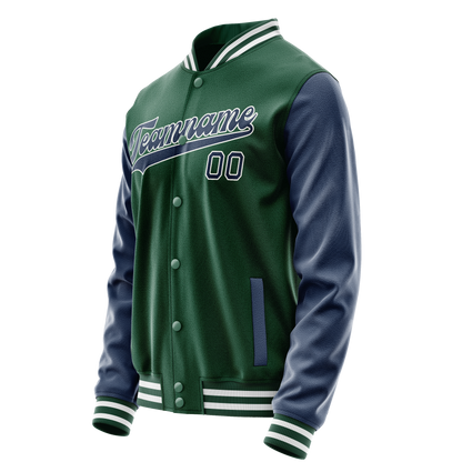 Custom Kelly-Green Royal Solid Color Varsity Letterman Jacket