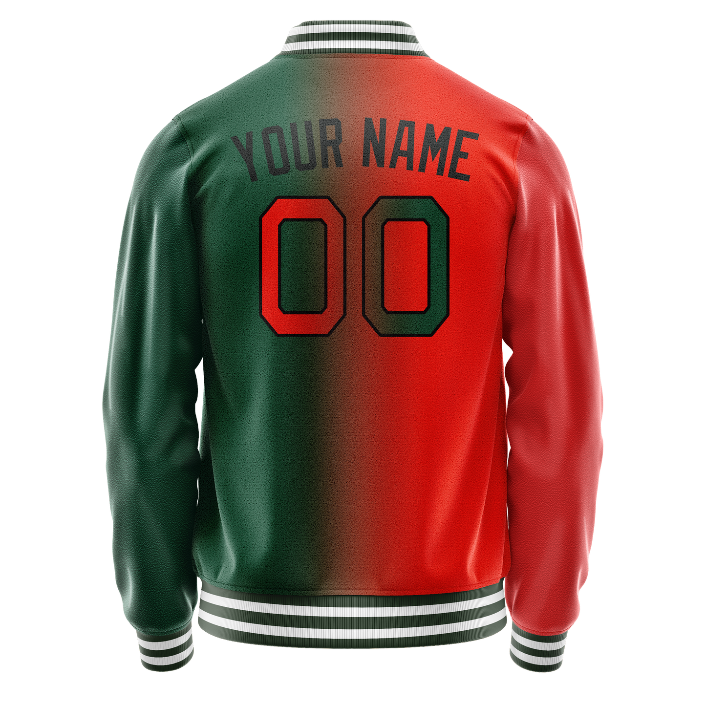 Custom Kelly-Green Orange Gradient Varsity Letterman Jacket