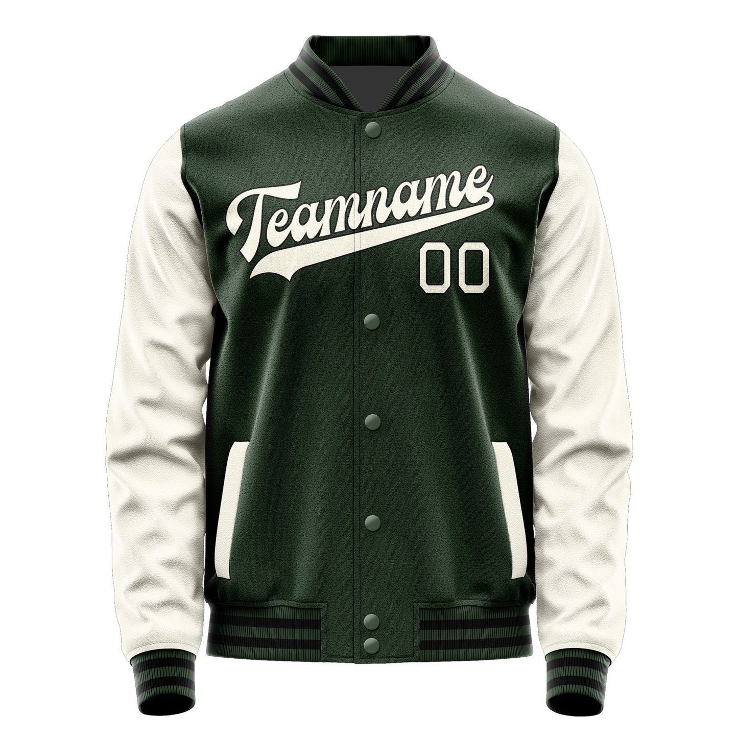 Custom Dark Green Cream Jacket JA0606030617B31703