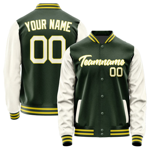 Custom Dark Green Cream Jacket JA0606030626B22603