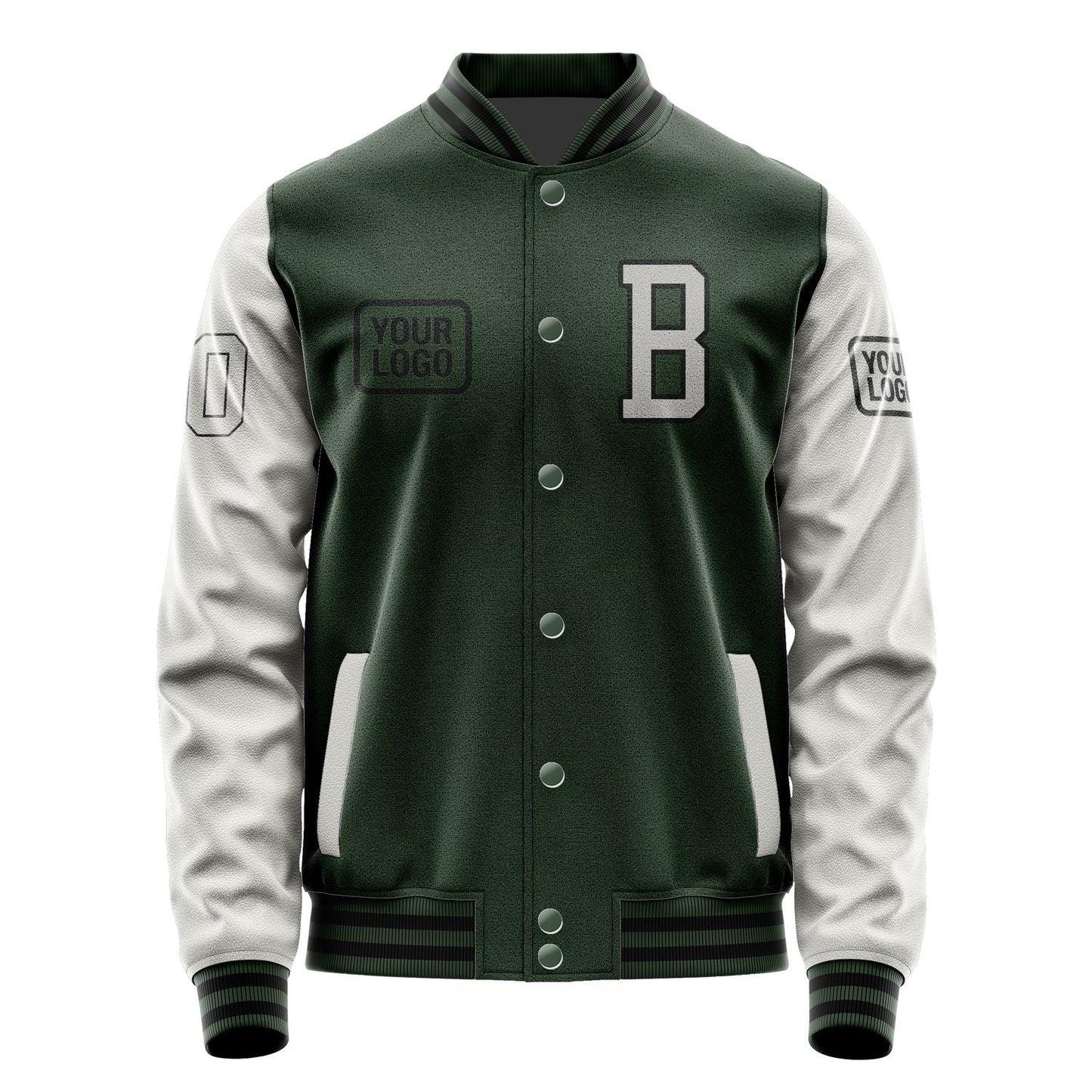 Custom Dark Green Gray Jacket JA060604061717040417