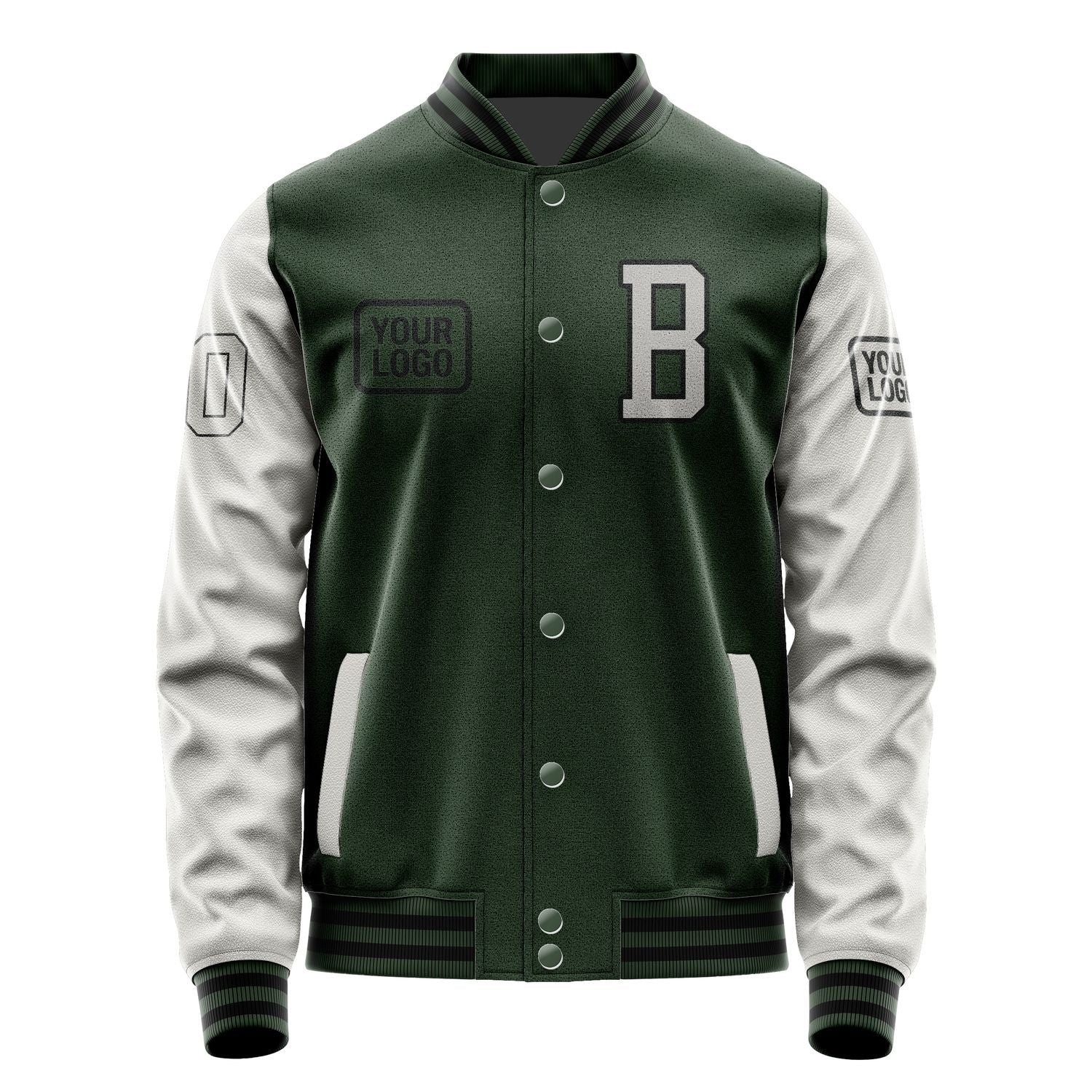 Custom Dark Green Gray Jacket JA060604061717040417