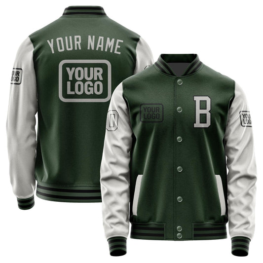 Custom Dark Green Gray Jacket JA060604061717040417