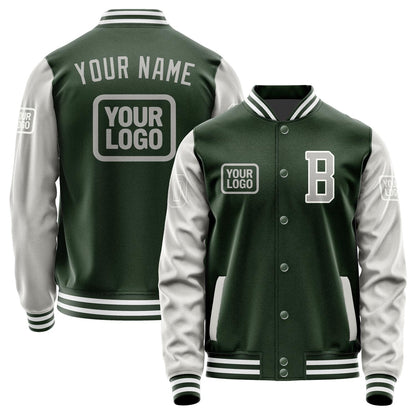 Custom Dark Green Gray Jacket JA060604061818040418