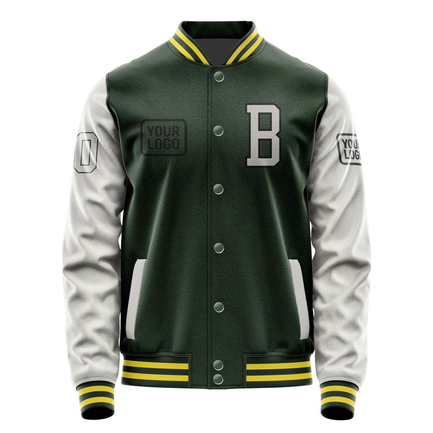 Custom Dark Green Gray Jacket JA060604062617040417