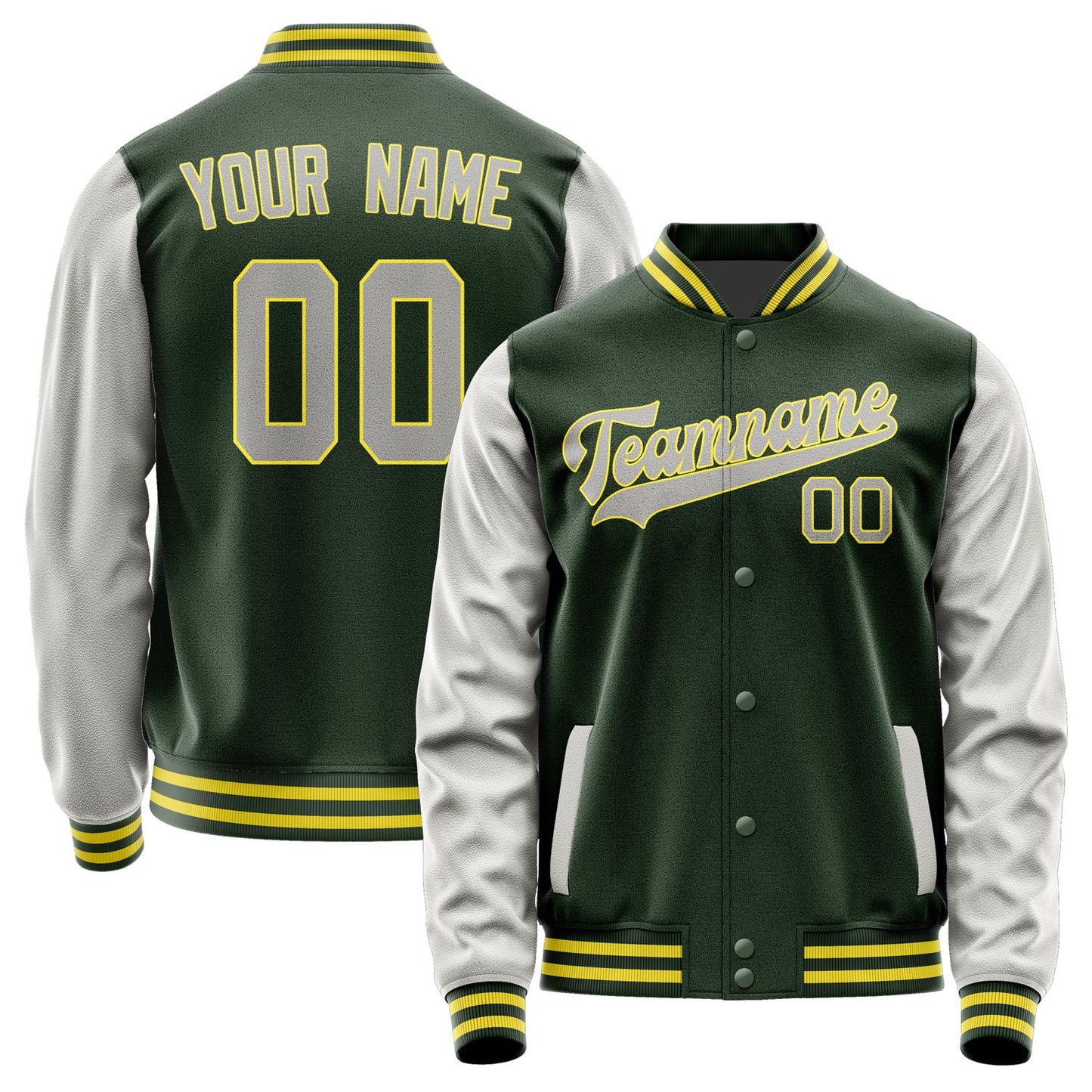 Custom Dark Green Gray Jacket JA0606040626B32604