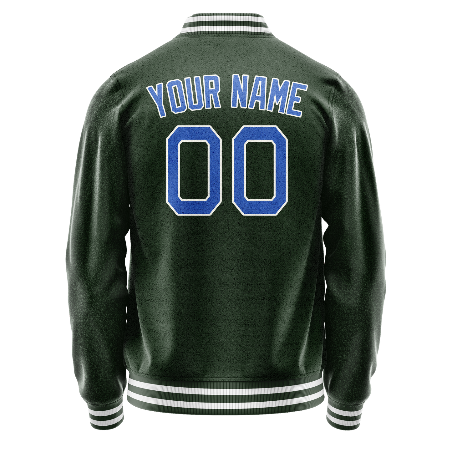 Custom Green Light-Blue Solid Color Varsity Letterman Jacket