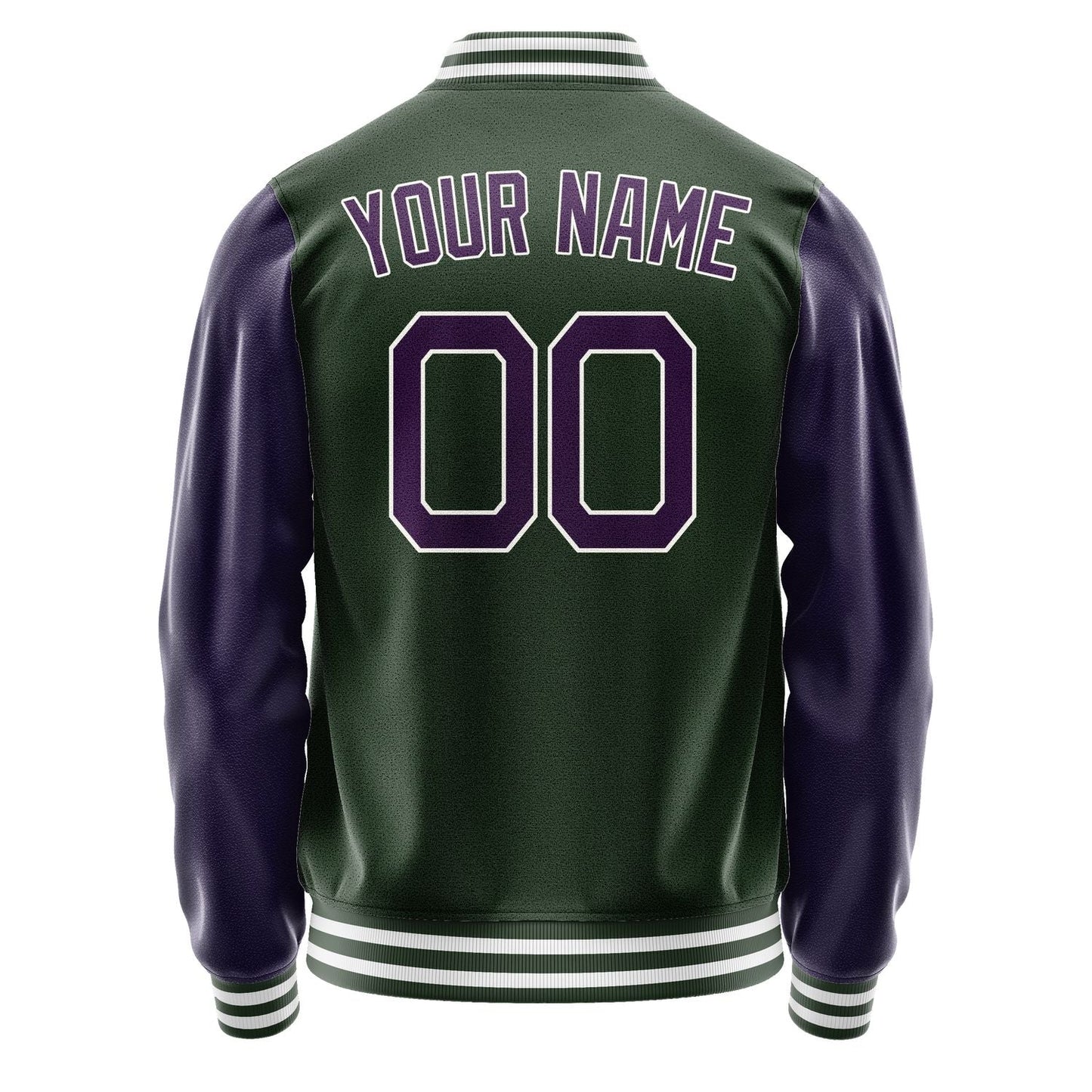 Custom Dark Green Purple Jacket JA0606070618B21807